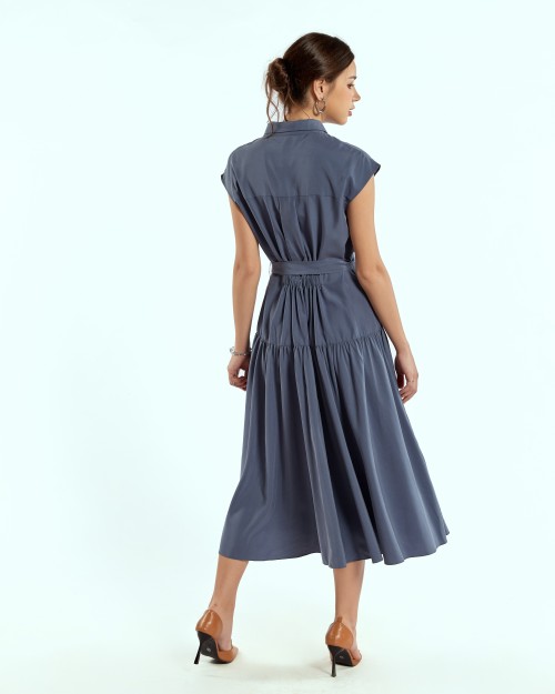 SIXDO Woven Flared Dress for Women